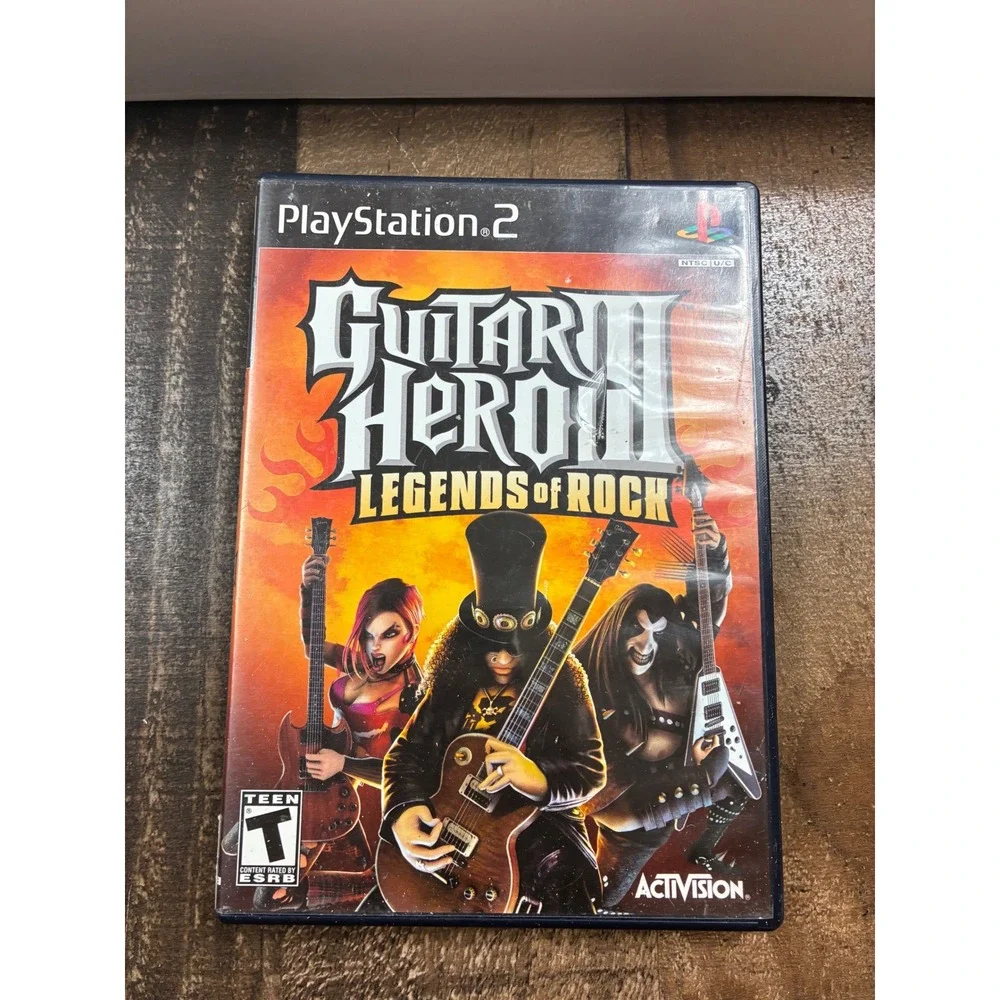 Guitar Hero III Legends of Rock PS2 Bundle with Red SG Wired Guitar Controller